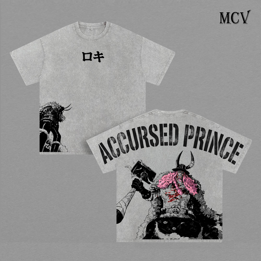 Loki Accursed Prince T-Shirt, Giant Warrior Graphic Tee, Norse Myth Anime Streetwear, Dark Power Cotton Unisex Shirt
