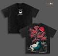 Snorlax - Pokemon Anime Double Printed Vintage Washed Tee Unisex Oversize Heavyweight Cotton T-shirt for Anime Fans and Lovers