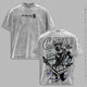 Soshiro Hoshina Blade Master Oversized Washed Tee, Kaiju No. 8 Anime Streetwear Top, Retro Manga Graphic Shirt for Fans and Otaku