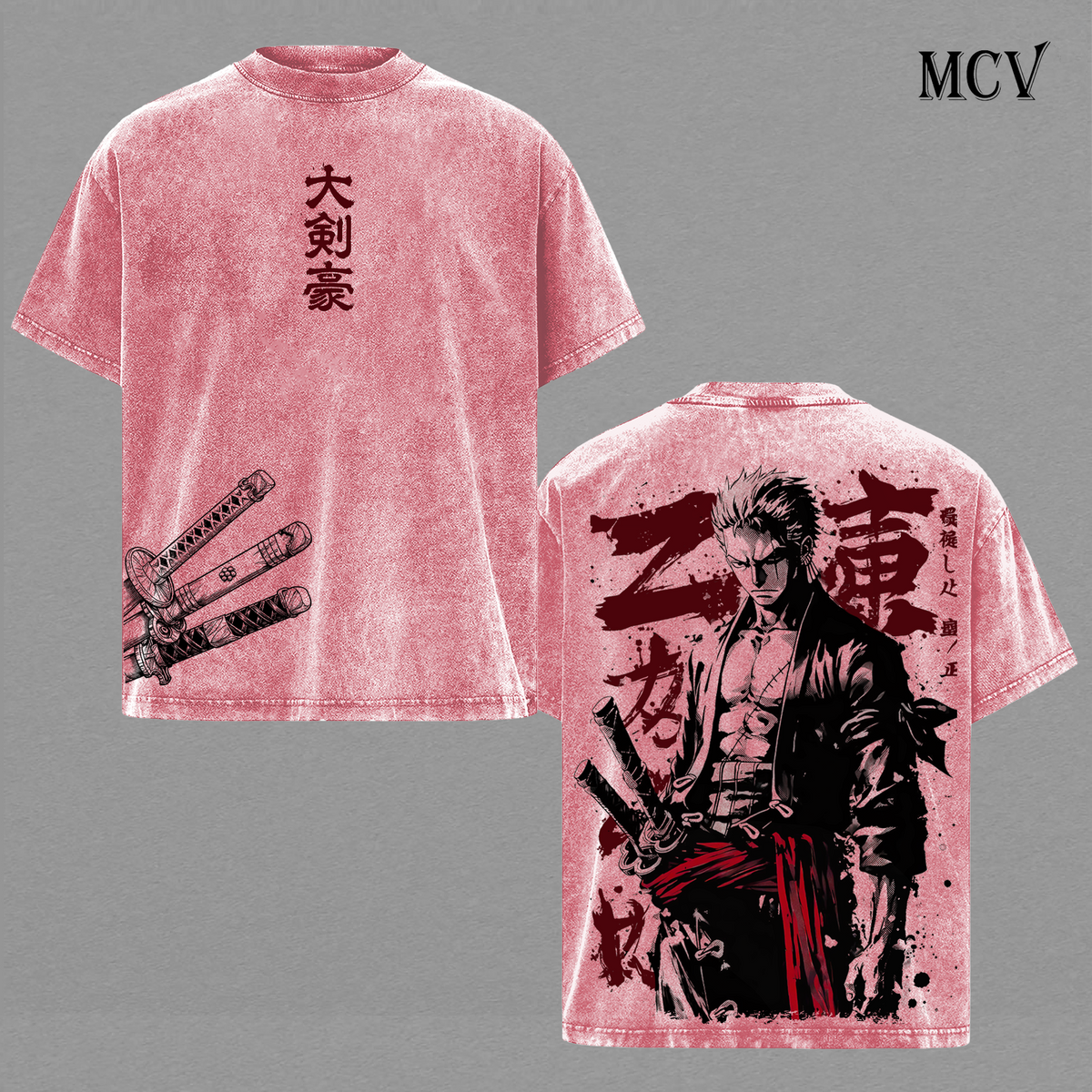 Zoro Three Sword Style T-Shirt, Samurai Anime Graphic Tee, Dual Blade Warrior Streetwear, Sword Fighter Cotton Unisex Shirt