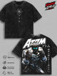 Atom Real Steel Vintage Washed T Shirt Boxing Robot Movie Graphic Tee Sci Fi Robot Fighter Oversized Streetwear Cotton Tshirt Classic Menswear Clothes Apparel Gift for Real Steel Fans Men & Women
