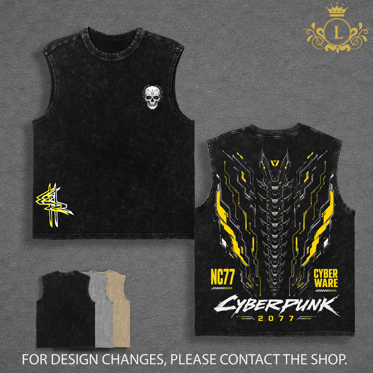 Cyberpunk 2077 V2 Gaming Double Printed Vintage Washed Tee Unisex Oversize Washed Heavyweight Cotton T-shirt, Gift For Gamers, Game Lover
