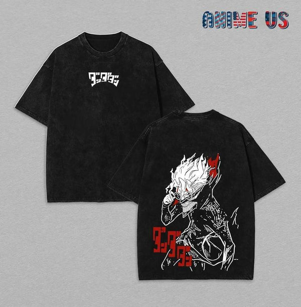 Okarun Dandadan Ken Takakura Unisex Oversize Anime Clothing Anime Merch Men's Vintage Tees Manga Washed Heavyweight Cotton T-shirt, Gift For Anime Graphic Tees, Anime Shirt Clothing Menswear