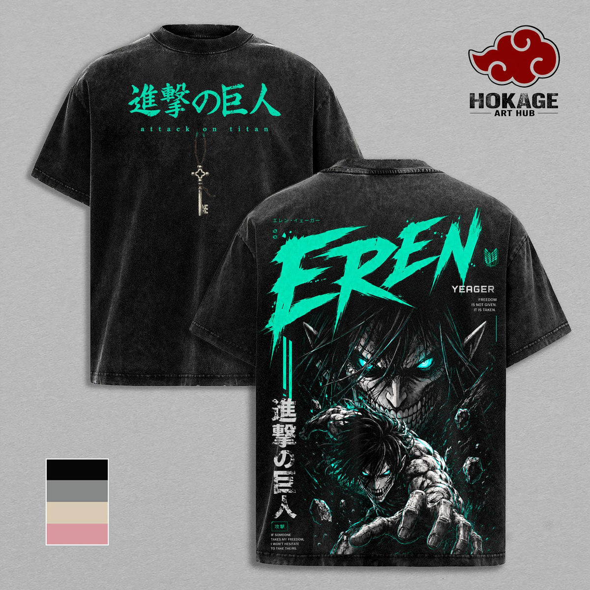 Eren Yeager Attack on Titan T-Shirt, Founding Titan Anime Graphic Tee, Back Print Vintage 90s Anime Shirt, Graphic Tees Men, Trendy Tshirts, Men's T Shirts, AOT Streetwear, Unisex Cotton Distressed Tee, Merch For Men, Men Fashion Graphic Tee