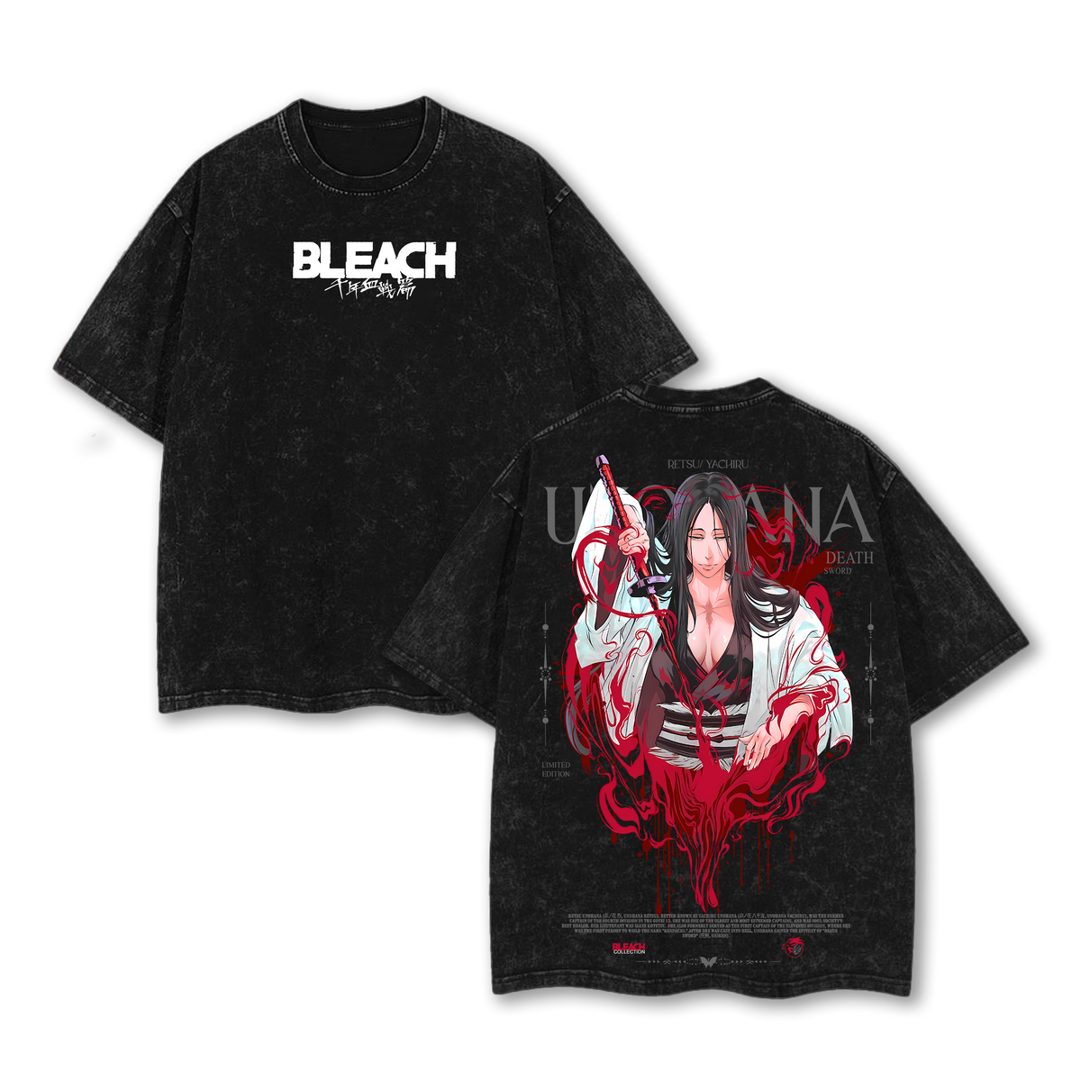 Unohana Bleach Vintage Tee – Washed Oversize Anime Shirt