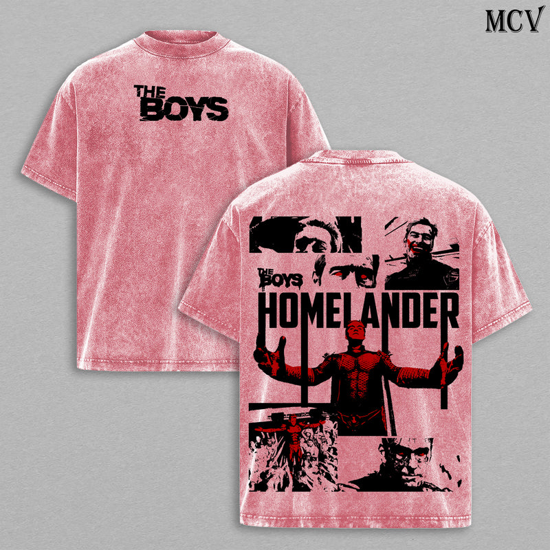 The Boys Homelander T-Shirt, Vintage Washed Heavyweight Oversized Cotton Tee
