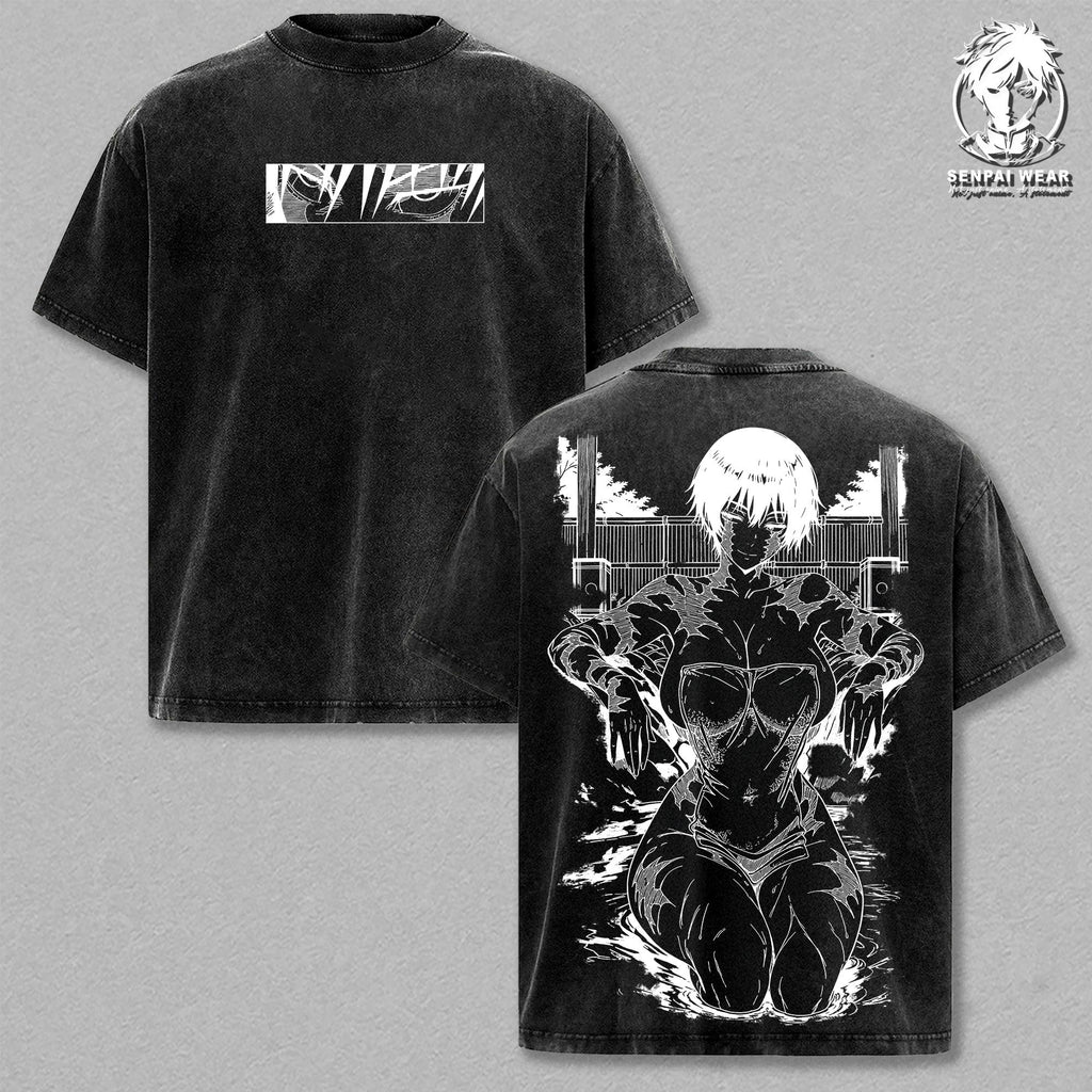 Maki Zenin - Jujutsu Kaisen Graphic Tee Vintage Washed Shirt Unisex Streetwear Anime Merch Heavenly Restriction Tee Anime T-Shirt Gift for Anime Lovers JJK Fans