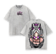 Frieren Streetwear Vintage Washed Anime T-Shirt | Demon Elf Girl Purple Crown Graphic Tee
