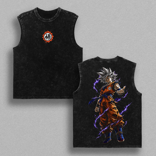 Kakarot Saiyan Ultra Instinct Vintage Washed Oversized T-Shirt, DB Super Anime Graphic Tee, Kakarot Power Awakening Streetwear Shirt, Soft Cotton Top Gift for Anime Fans