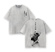 Fushiguro Toji Tee - Jujutsu Kaisen Anime Double Printed Washed Tee Unisex Oversize Anime Manga Acid Washed Lightweight Cotton T-Shirt