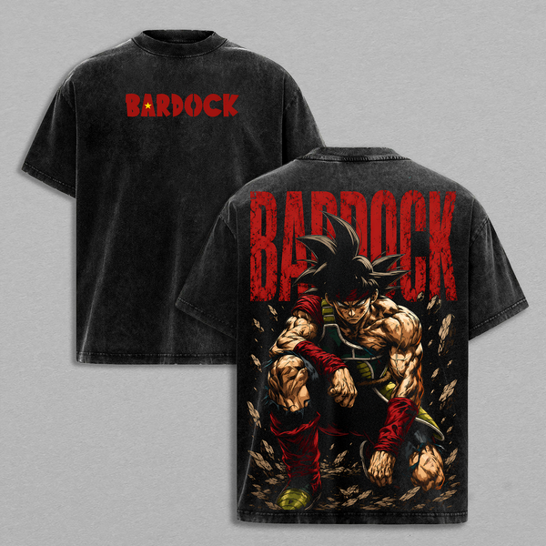Bardock Vintage Washed Anime T Shirt - Saiyan Warrior Graphic Tee DBZ Bardock Shirt, Retro Manga Streetwear Oversized Heavyweight Cotton Unisex T-Shirt, DBZ Fan Gift for Men Women