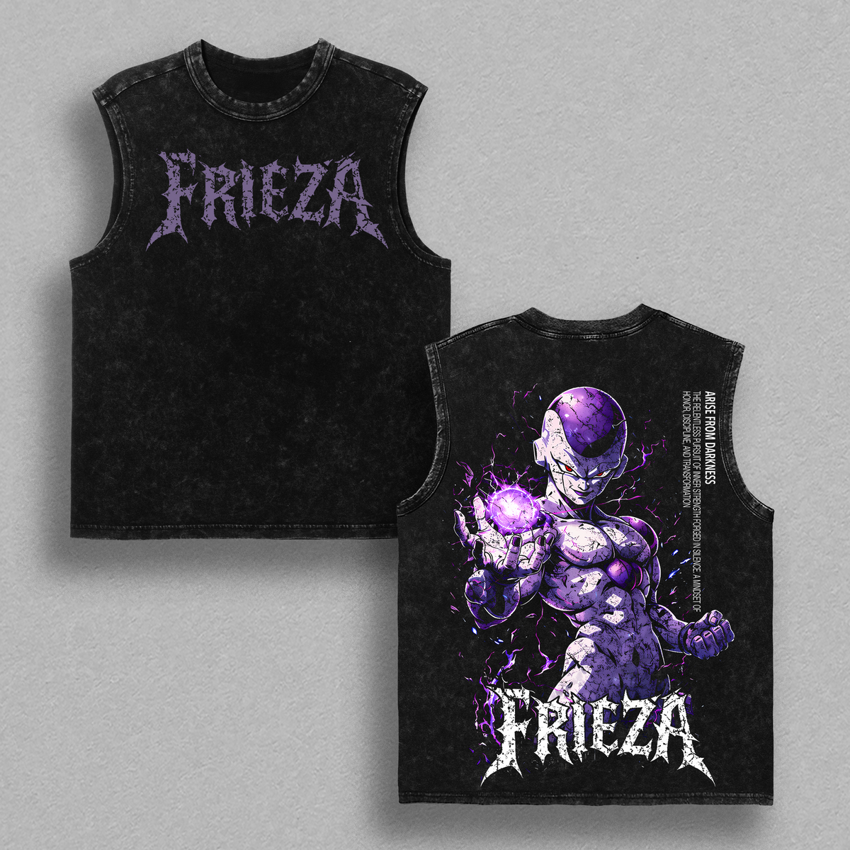 Frieza Final Form DBZ Vintage Washed Oversized Anime Shirt, Purple Energy Villain Graphic Tee, Heavyweight Cotton Streetwear, Unisex Gift for Anime Fans