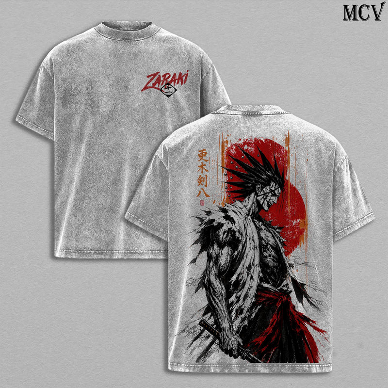 Zaraki Kenpachi Bleach Tee – Kenpachi Zaraki Vintage Washed T-Shirt | Battle Maniac | 11th Division Captain | Thousand-Year Blood War Final Part | The Calamity Anime Manga Graphic Tee | Heavy Cotton Unisex Oversized Streetwear Top