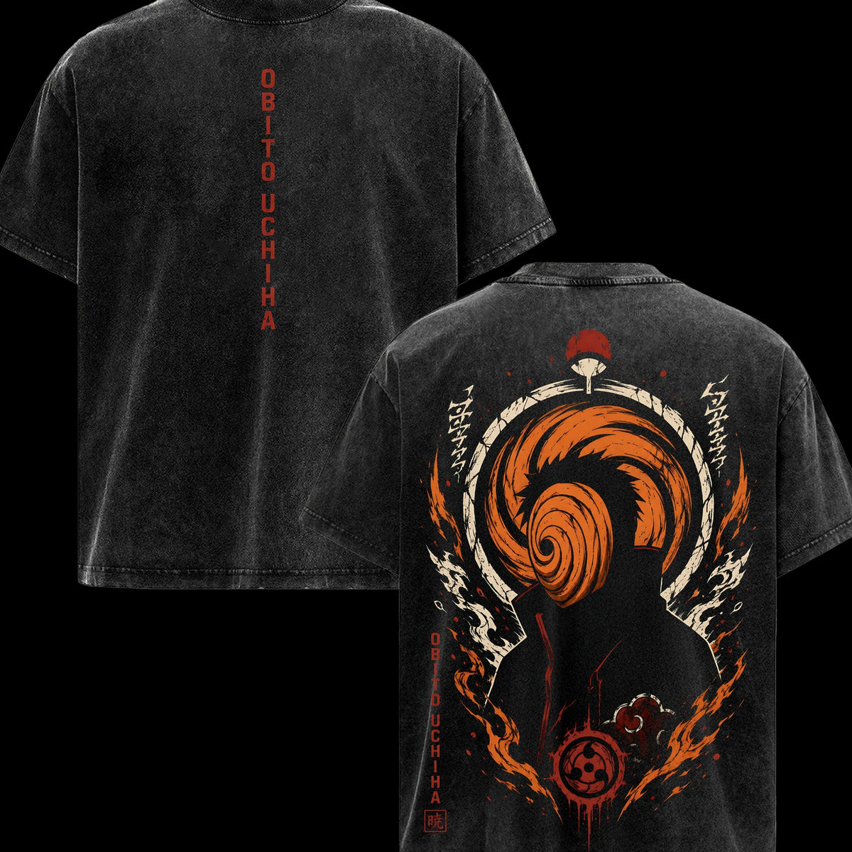 Obito Uchiha - Naruto Anime T-Shirt, Retro Vintage Unisex Graphic 90s Cotton, Gift For Wibu, Anime Manga Y2K Streetwear