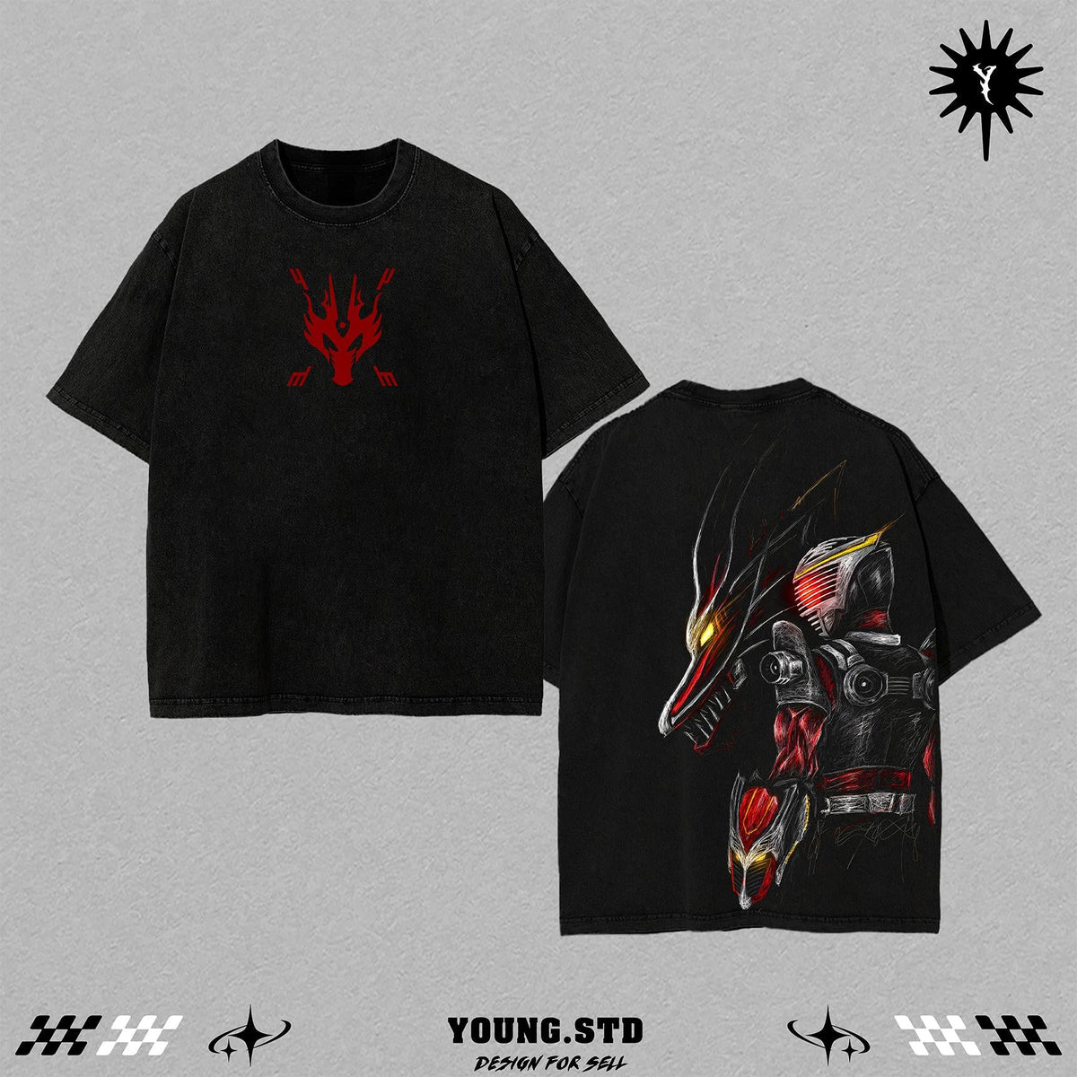 Limited Kamen Rider Tee | Vintage Tokusatsu Streetwear | Superhero Manga Graphic Shirt | Heavyweight Cotton Oversized Tee | Dark Aesthetic Otaku Apparel