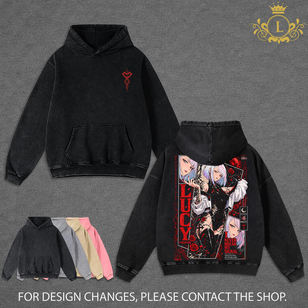 Limited Lucy Cyberpunk Edgerunners Anime Girl Vintage Washed Oversized Graphic Tee Heavyweight Cotton Streetwear Shirt