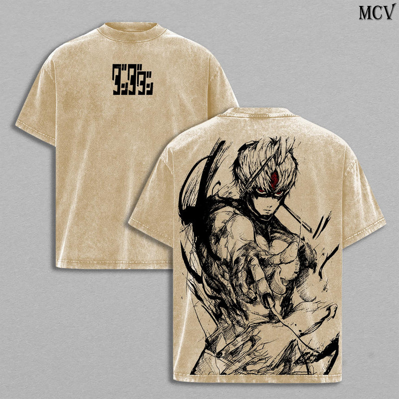Jin Enjoji Dandadan T-Shirt, Occult Power Anime Tee, Cursed Energy Graphic Vintage Washed Tee