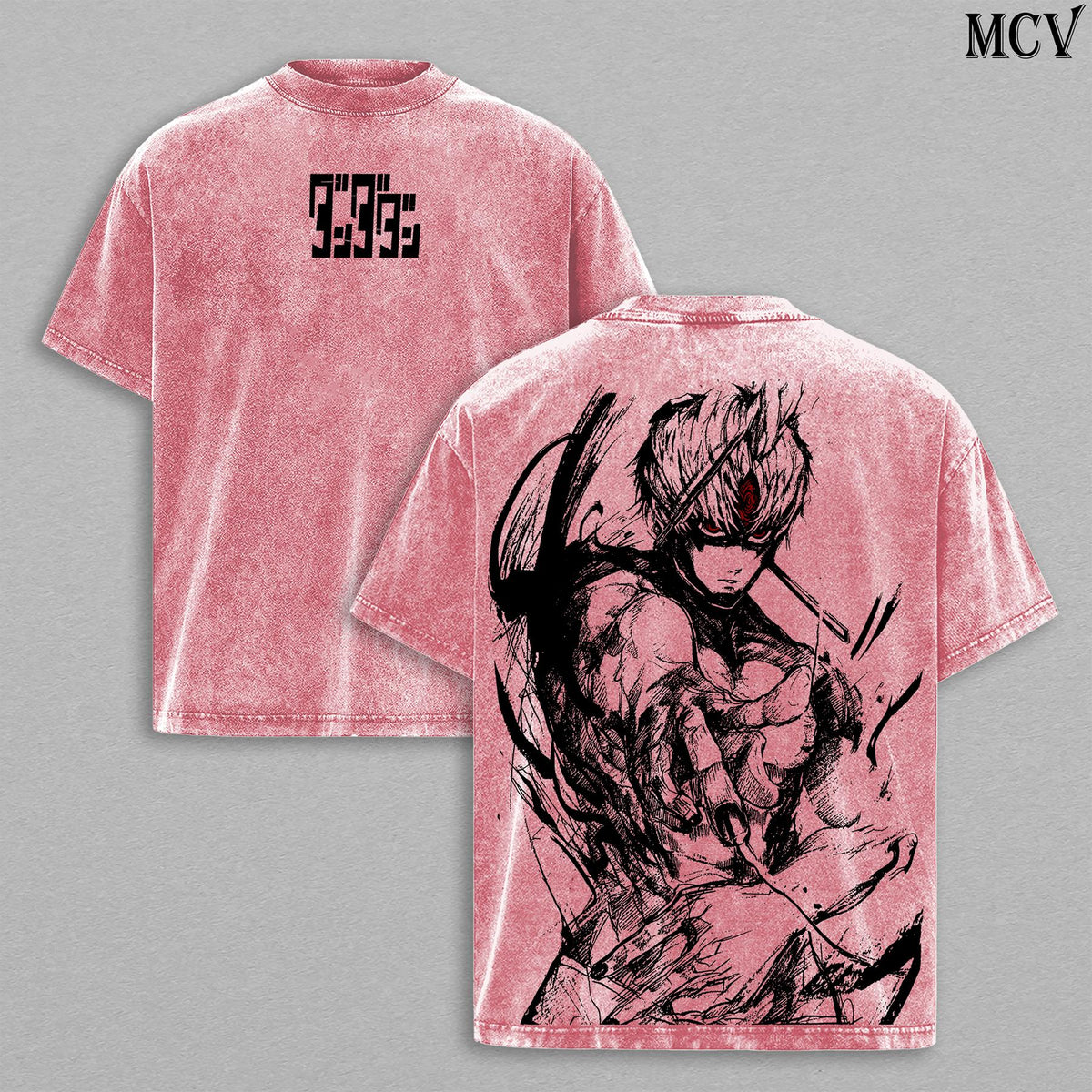 Jin Enjoji Dandadan T-Shirt, Occult Power Anime Tee, Cursed Energy Graphic Vintage Washed Tee