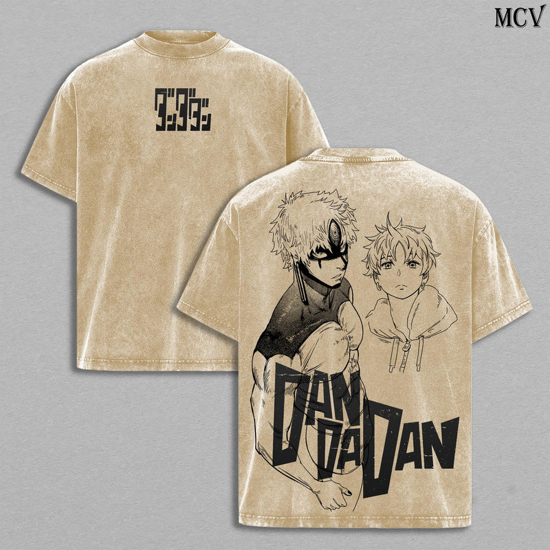 Dandadan Occult T-Shirt, Chaos Spirit Anime Tee, Supernatural Power Vintage Washed Graphic Tee