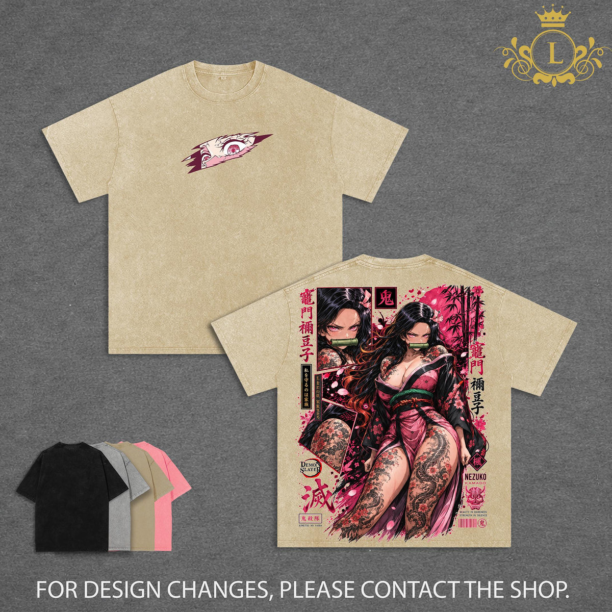 Limited Edition Nezuko Kamado Vintage Washed Graphic Tee Demon Slayer T-Shirt Kimetsu No Yaiba Shirt Blood Demon Art Heavy Cotton Unisex Streetwear Gift for Anime Lovers