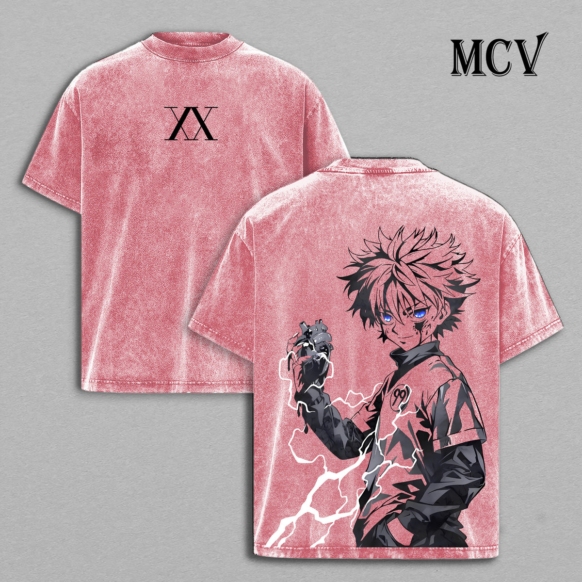 Killua Zoldyck T-Shirt, Hunter x Hunter Anime Tee, Lightning Assassin Vintage Washed Tee