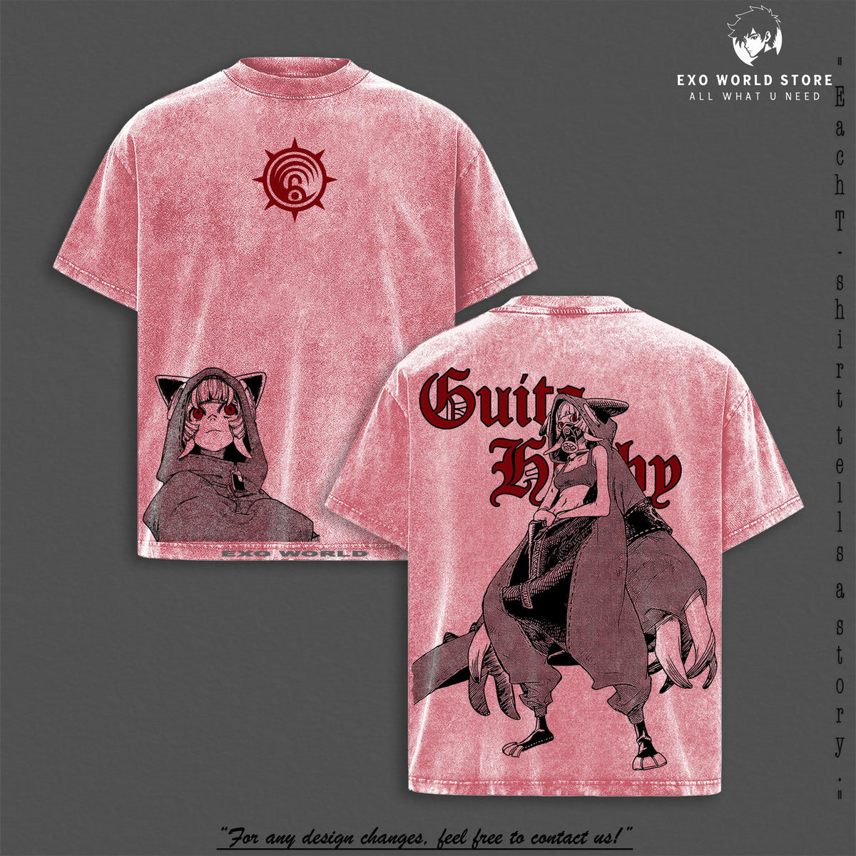 Guita Hebby Gachiakuta T-Shirt – Manga Graphic Tee – Urban Dystopia Streetwear Style – Vintage Washed Oversized Unisex Top – Anime Art Punk Bandcore Shirt Trending