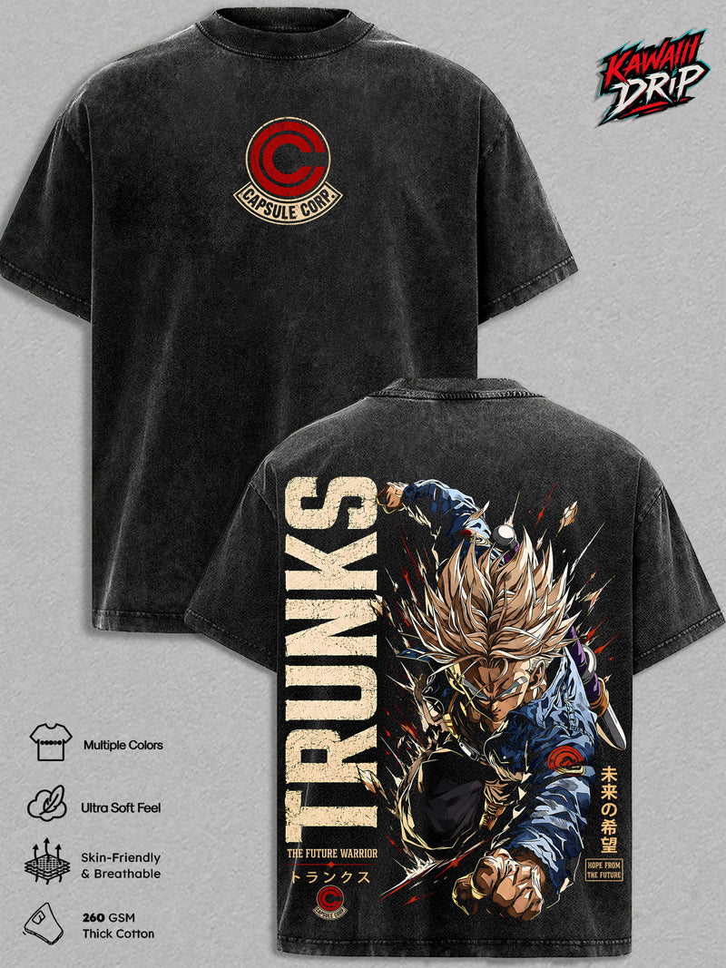 Future Trunkssss DBZ Vintage Washed T-Shirt - DBZ Graphic Tee Oversized Streetwear Tops Cotton Tshirt Classic Menswear Clothes Apparel Gift for DBZ Fans Men & Women