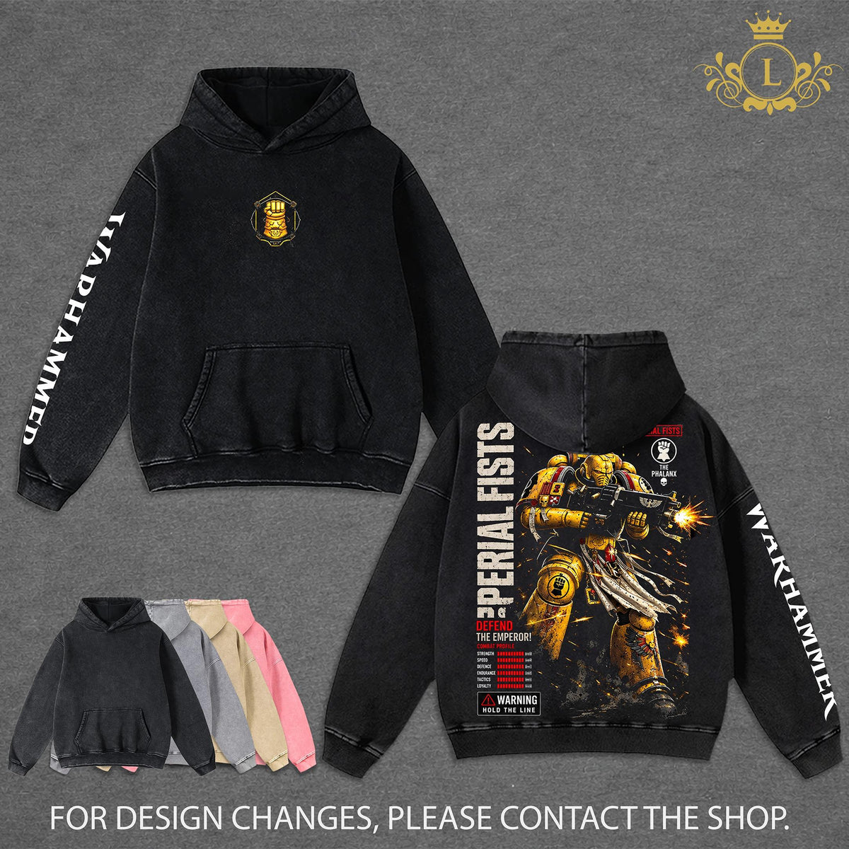 Imperial Fists Warhammer 40,000 Dawn of War IV Hoodie Wash, Vintage Grimdark Sci Fi Graphic Hoodie, Space Warrior Gaming Streetwear, Heavyweight Cotton Pullover, Warhammer 40K Fan Apparel, Retro Video Game Hoodie, Unisex Gamer Gift