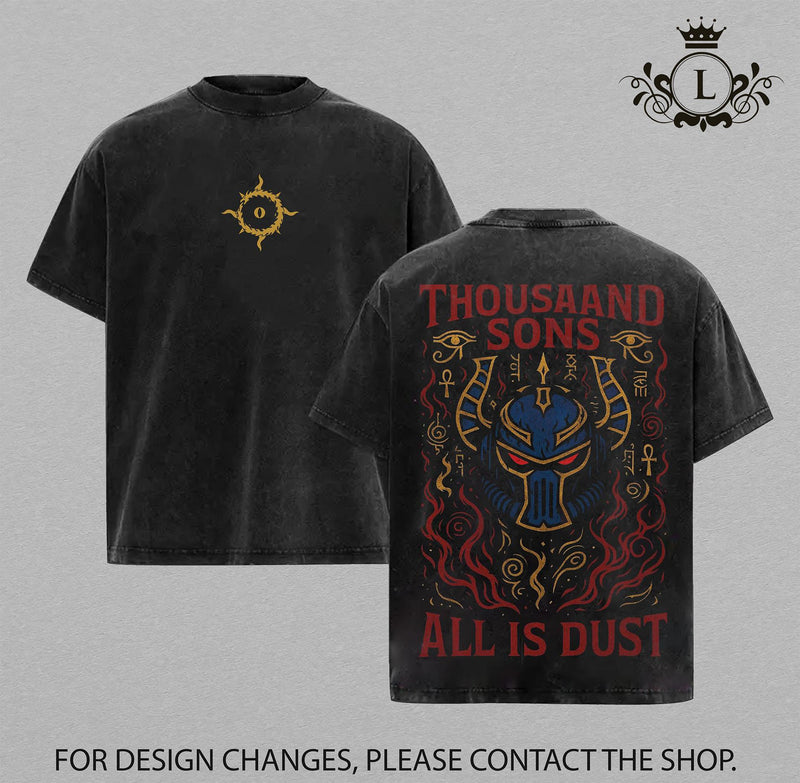 Thousaand Sons Warhammer 40K New Release Vintage Washed Tee | Grimdark Sci-Fi Graphic Shirt | Premium Cotton T-Shirt for Fans of Imperium, Space Marines & Chaos | Retro Battle Aesthetic Streetwear Apparel