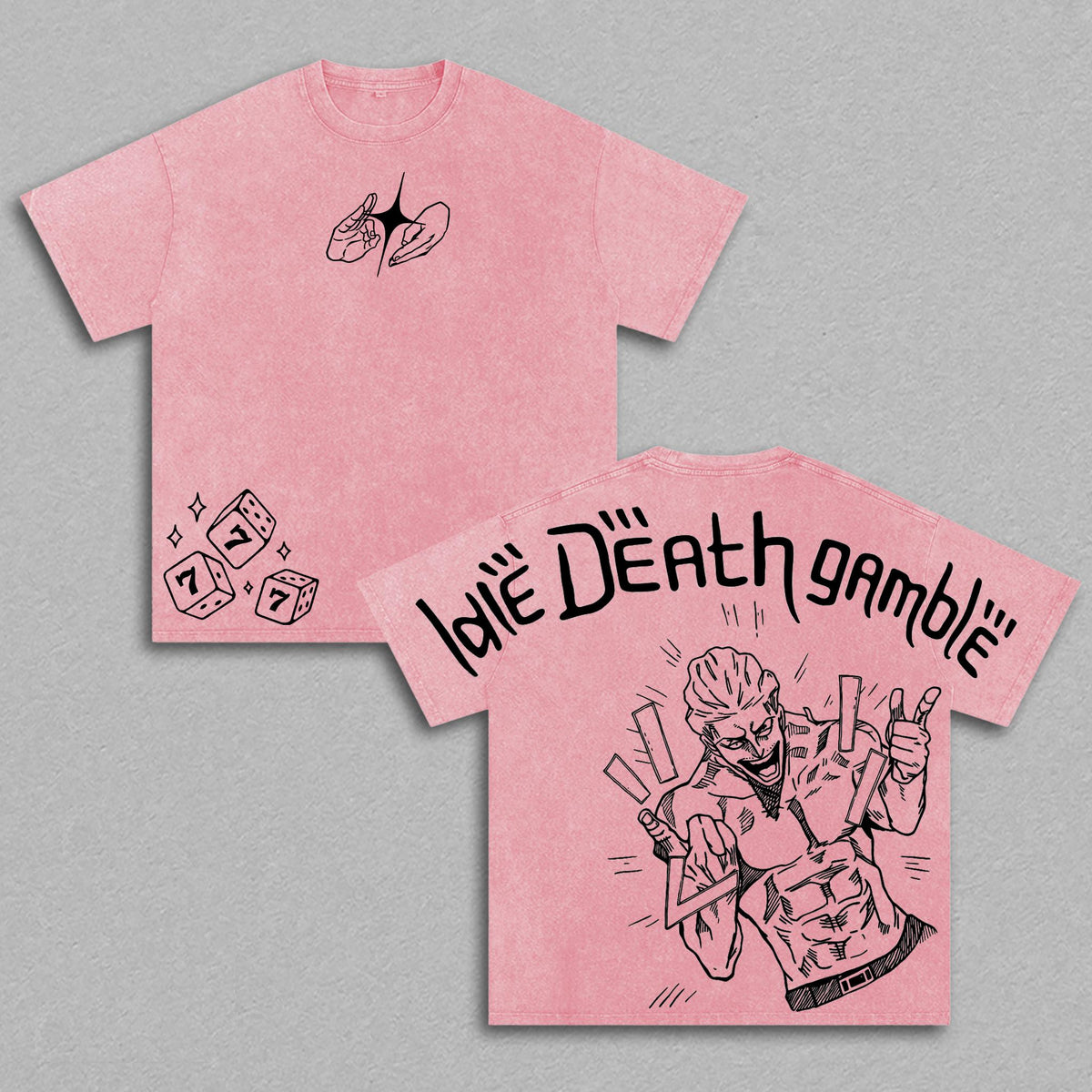 Kinji Hakari Idle Death Gamble Domain Expansion Jujutsu Kaisen Anime Graphic T-Shirt, Hakari Jackpot Fight Scene Manga Streetwear Tee, Vintage Washed Oversized Heavy Cotton Shirt, Japanese Anime Graphic Top, Gift For JJK Fans