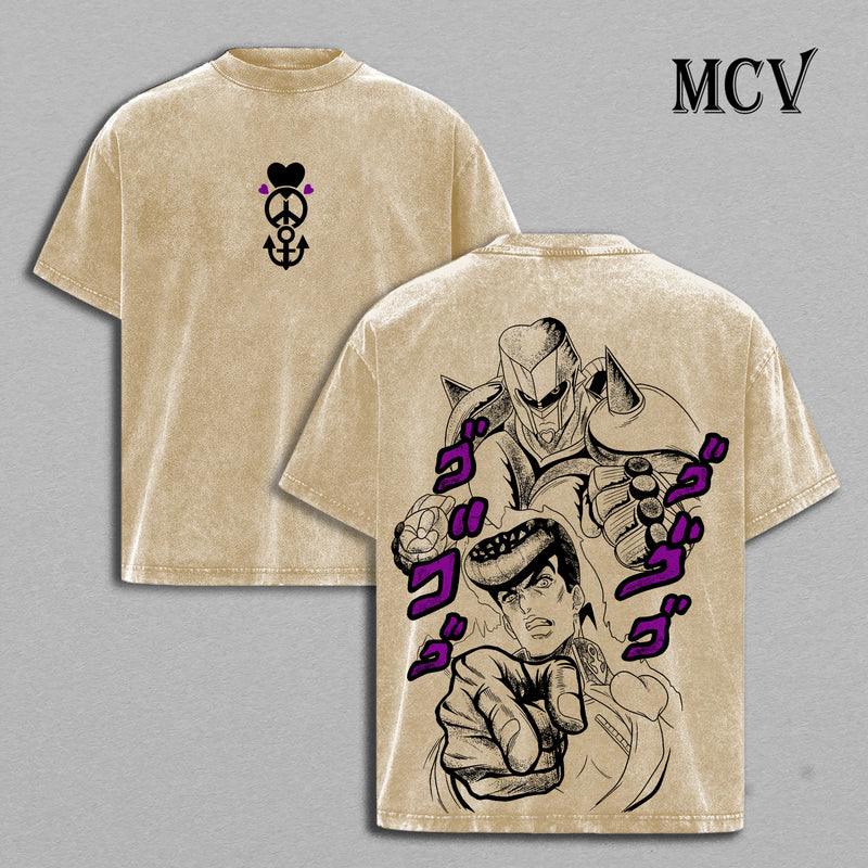 Josuke Higashikata T-Shirt, Diamond Is Unbreakable Anime Tee, Retro Style Vintage Washed Tee