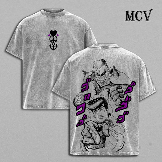 Josuke Higashikata T-Shirt, Diamond Is Unbreakable Anime Tee, Retro Style Vintage Washed Tee