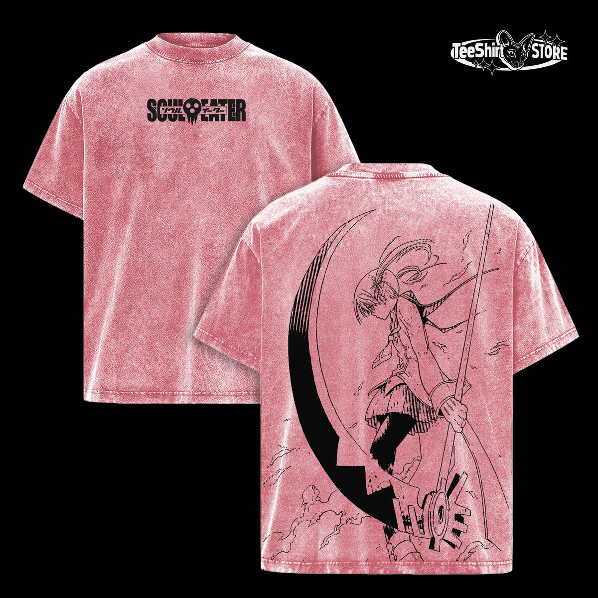 Retro Vintage Unisex Soul Eater Maka Anime Manga Acid Washed Heavyweight T-Shirt And Hoodie, Oversized Anime Streetwear Tee, Y2K Dark Anime Merch, Menswear Graphic Top, Gift for Anime Fans