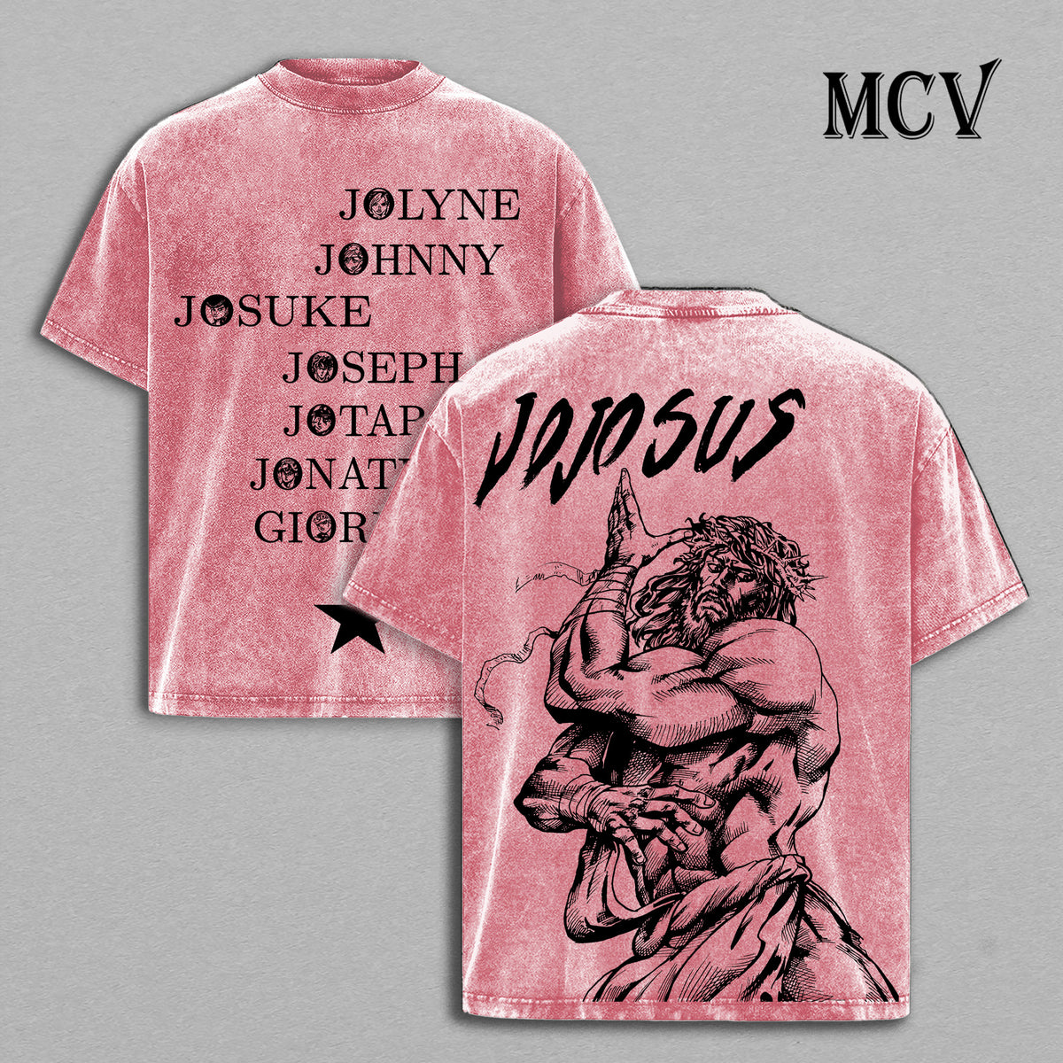 JoJo Jesus Shirt, Steel Ball Run Saint Body Anime Vintage Washed Graphic Tee (Copy)