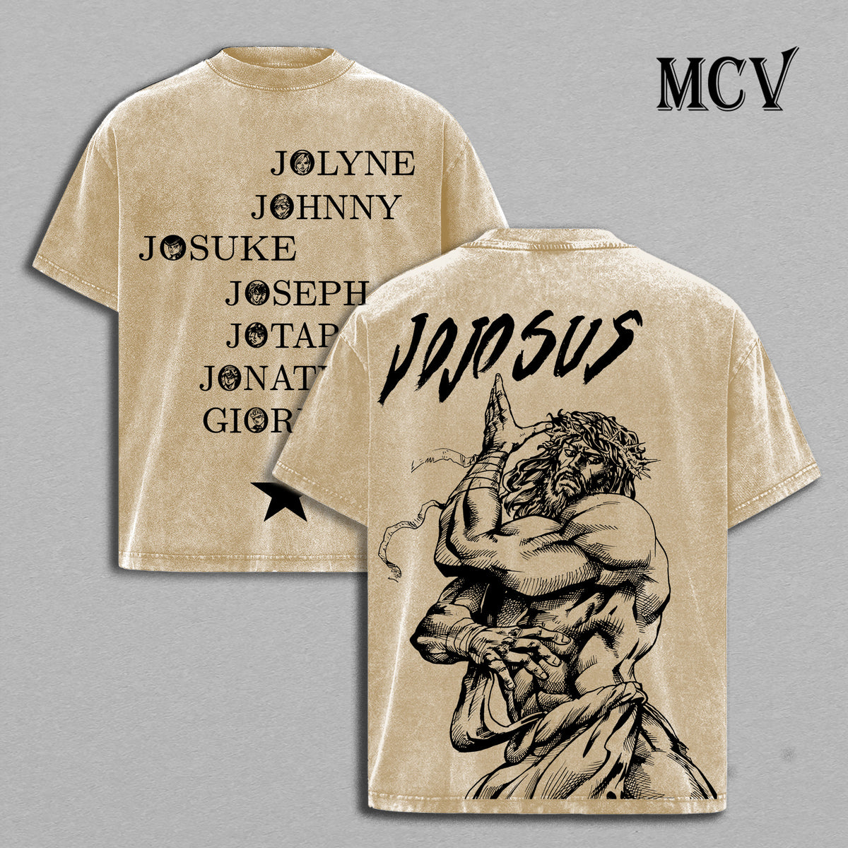 JoJo Jesus Shirt, Steel Ball Run Saint Body Anime Vintage Washed Graphic Tee (Copy)