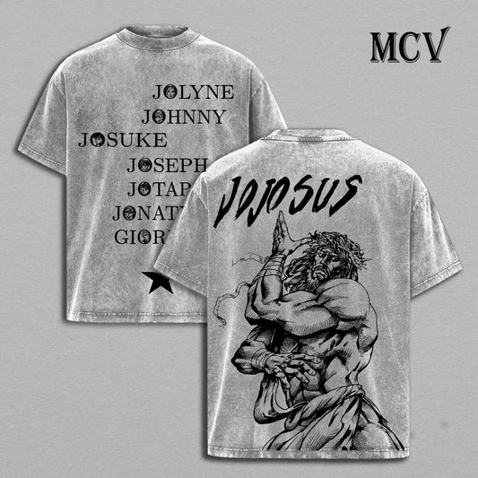 JoJo Jesus Shirt, Steel Ball Run Saint Body Anime Vintage Washed Graphic Tee (Copy)
