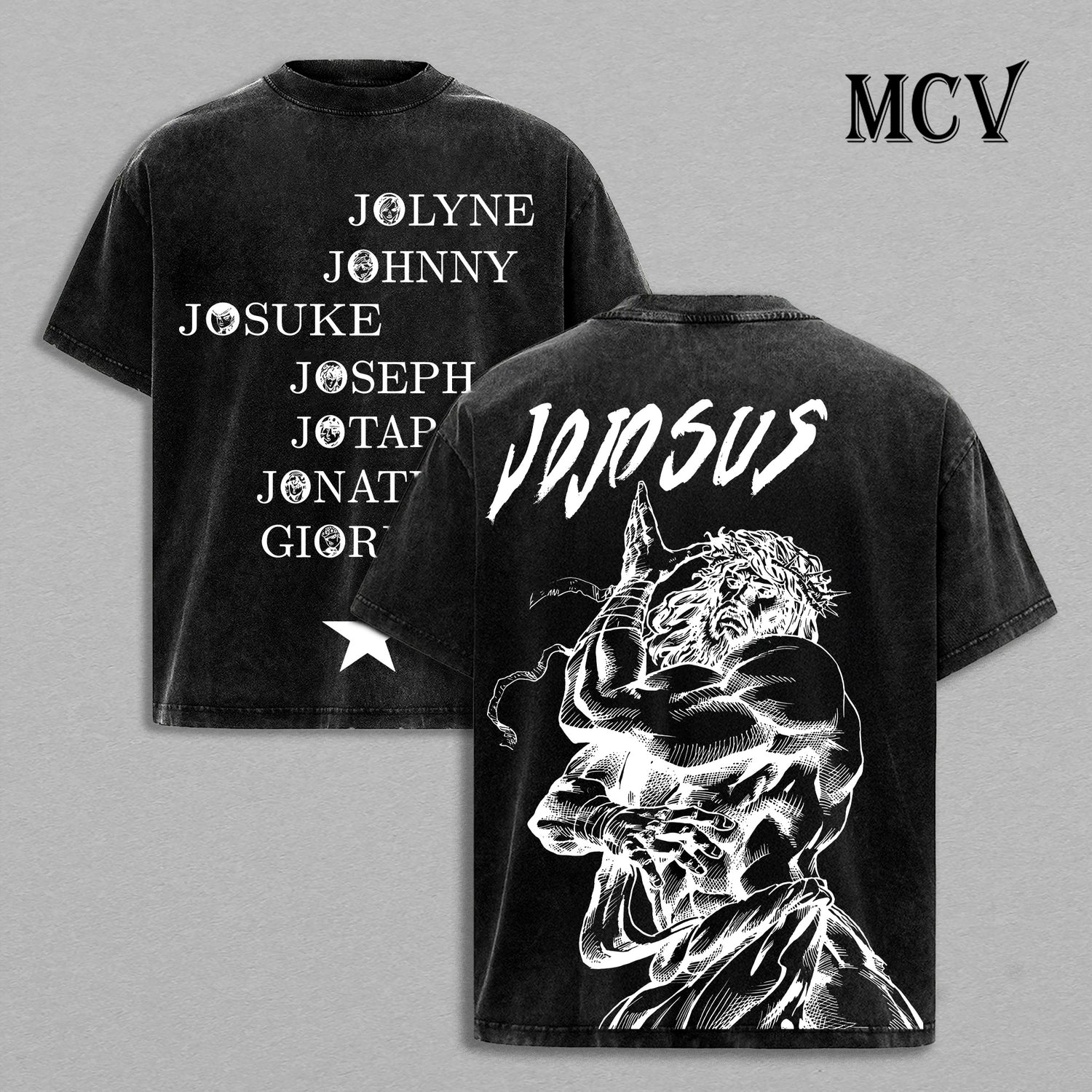 JoJo Jesus Shirt, Steel Ball Run Saint Body Anime Vintage Washed Graphic Tee (Copy)