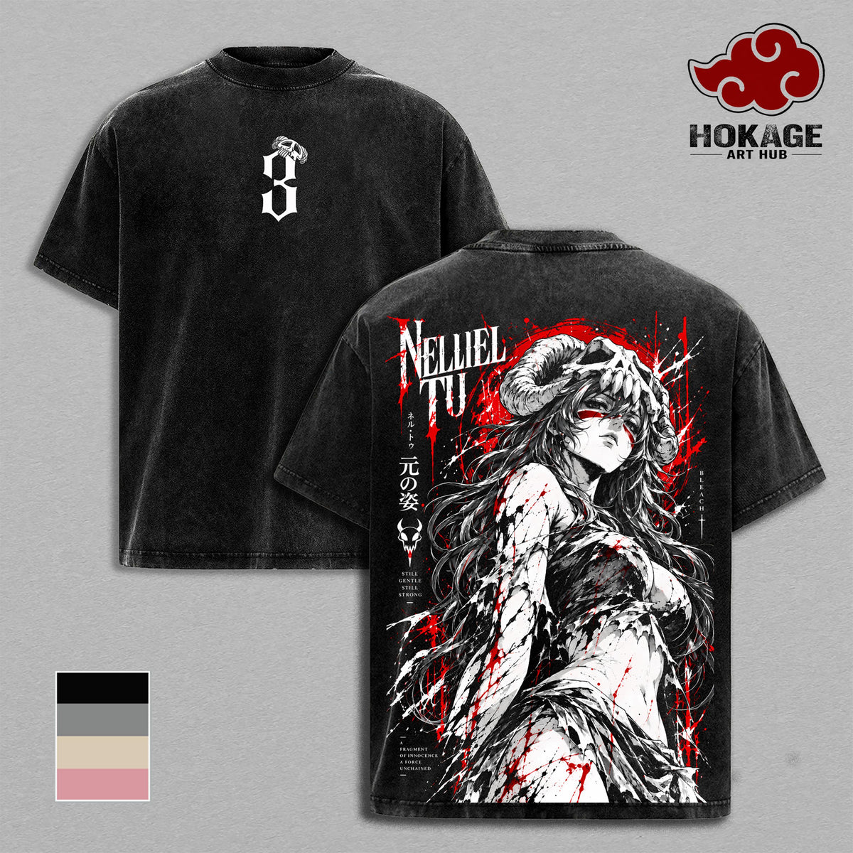 Nel Bleach T-Shirt, Espada No.3 Arrancar Anime Graphic Tee, Vintage Manga Shirt, Heavyweight Oversized Anime Streetwear