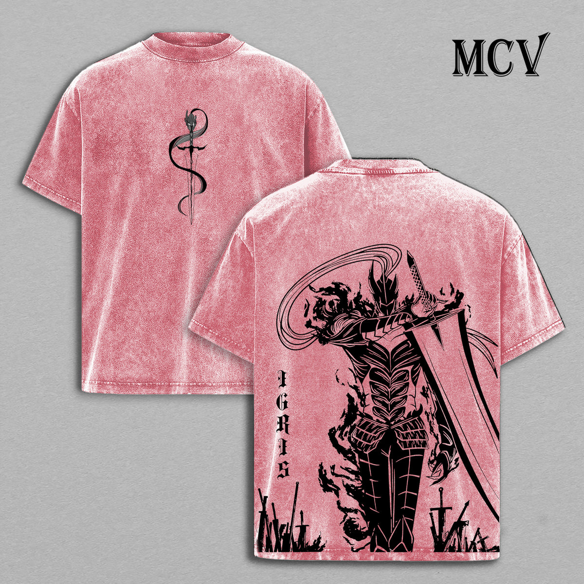 Igris Solo Leveling Washed T-Shirt, Vintage Anime Oversized Tee, Heavy Cotton Streetwear Shirt