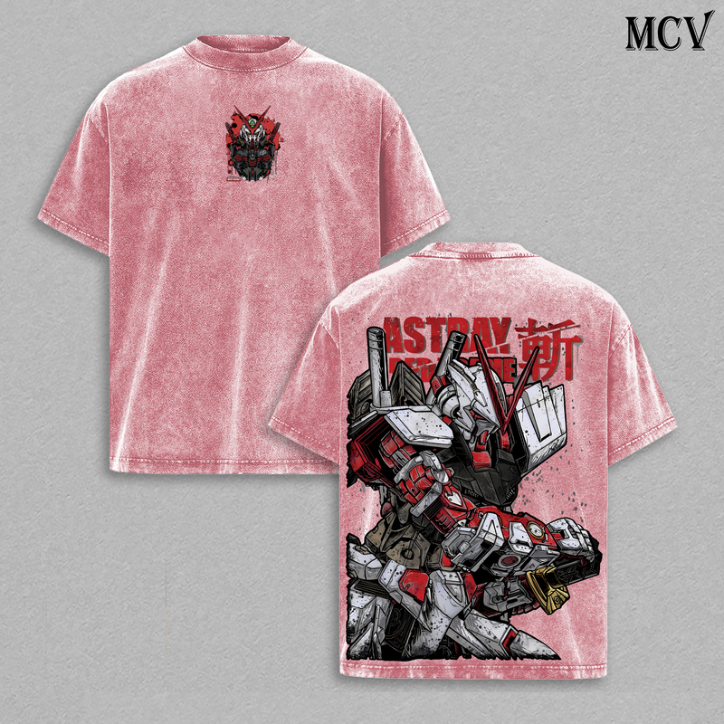RX-78 Mecha T-Shirt, Anime Robot Tee, Gundam Style Graphic Shirt, Red White Mech Design, Vintage Cotton Unisex