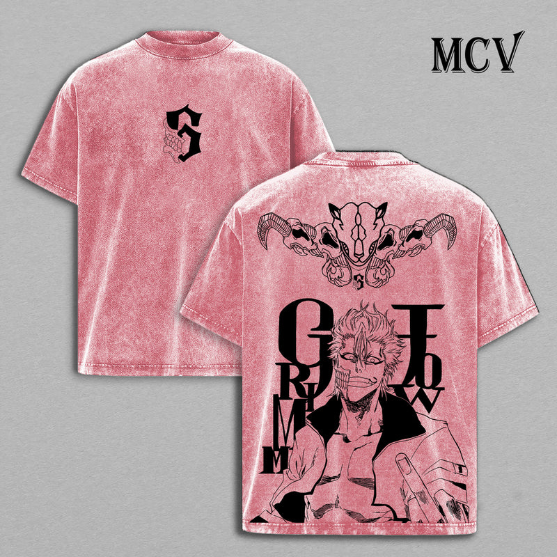 Grimmjow Jaegerjaquez Bleach Washed T-Shirt, Vintage Anime Oversized Tee, Heavy Cotton Shirt