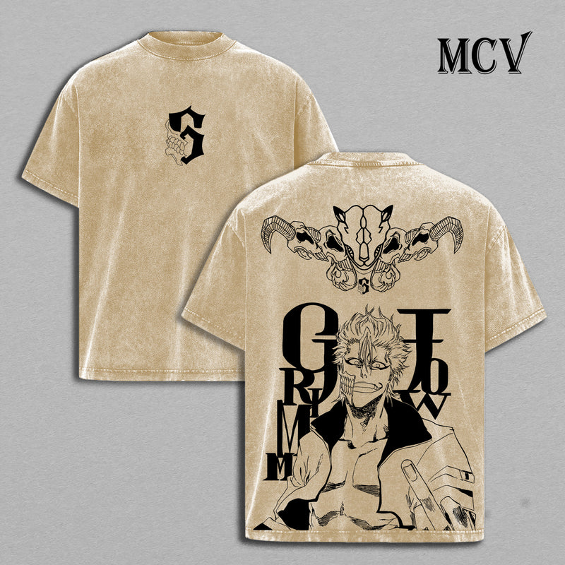 Grimmjow Jaegerjaquez Bleach Washed T-Shirt, Vintage Anime Oversized Tee, Heavy Cotton Shirt