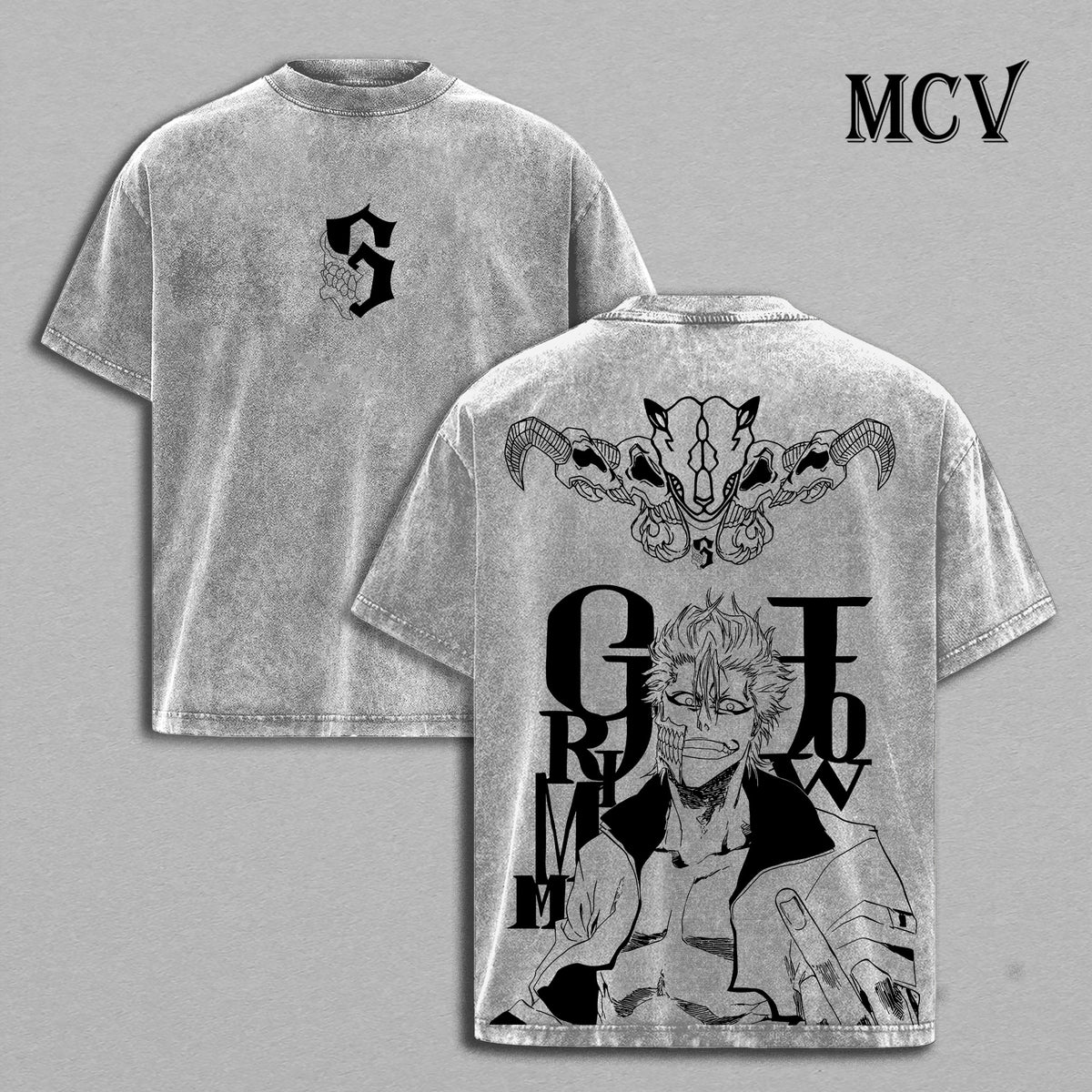 Grimmjow Jaegerjaquez Bleach Washed T-Shirt, Vintage Anime Oversized Tee, Heavy Cotton Shirt
