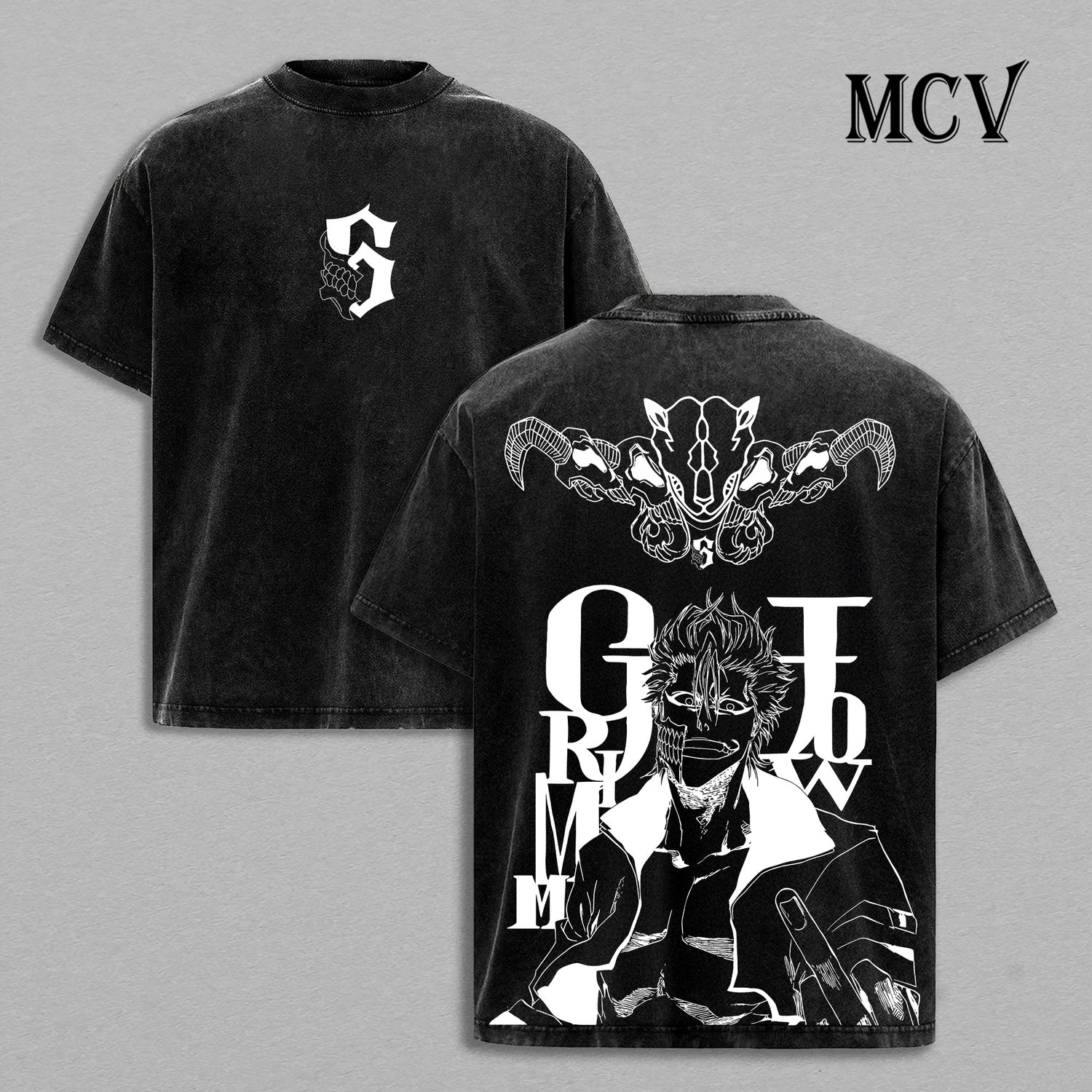 Grimmjow Jaegerjaquez Bleach Washed T-Shirt, Vintage Anime Oversized Tee, Heavy Cotton Shirt