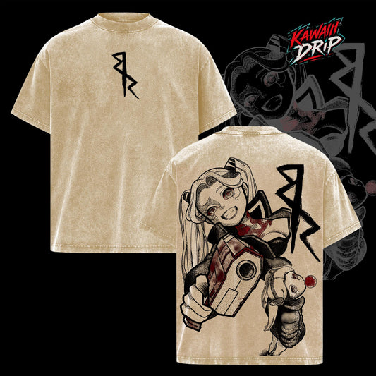 Cyberpunk Edgerunners Vintage T-Shirt, Anime Graphic Tee, Washed Oversized Streetwear Top, Retro Manga Panel Inspired Artwork, Cult Dark Aesthetic, Unisex Shirt, Anime and Manga Fans, Manga Art Prints, Streetwear Merch