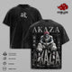 Infinity Castle Vintage Washed Anime T-Shirt - Akaza Graphic Tee, Upper Moon Demon Streetwear Oversized Heavy Cotton Unisex Shirt, Demon Slayer Retro Manga Gift for Men & Women