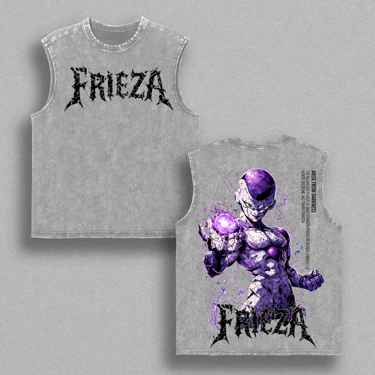 Frieza Final Form DBZ Vintage Washed Oversized Anime Shirt, Purple Energy Villain Graphic Tee, Heavyweight Cotton Streetwear, Unisex Gift for Anime Fans