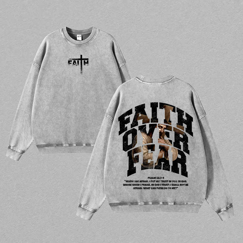 Jesus Faith Over Fair Shirt Christian Graphic Tee Oversized Streetwear Soft Cotton Casual Menswear Religious Apparel Gift for Believers