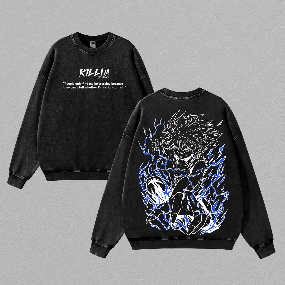 Killua Zoldyck 'Whirlwind' Hunter x Hunter Heavy Cotton Vintage Urban Oversize Unisex Washed T-Shirt, Tanktop, Sweatshirt and Hoodie, Fashion Streetwear Casual Clothes Top Anime Fans for Men and Women