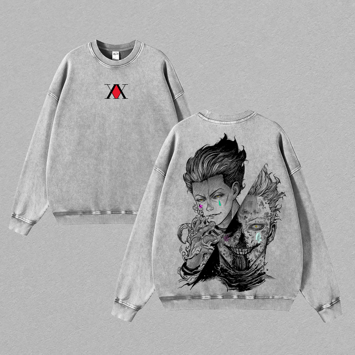 Hisoka Hunter x Hunter T-Shirt – Vintage Washed Oversized Anime Graphic Tee, Culling Game Arc Inspired Streetwear, Soft Cotton Unisex Apparel, Gift for HxH Fans